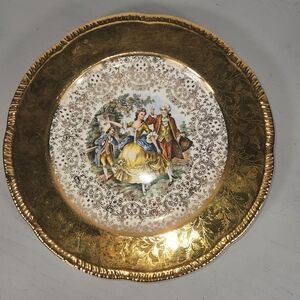 Vintage Atlas China Co. Inc. Fine China Warranted 22 Karat Gold Dinner Plate